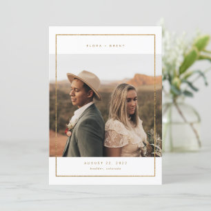 Gouden lijst foto save the date trouwkaart