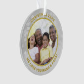 Gouden Lijst Foto We Love You Grootouder Ornament (voorkant)