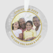 Gouden Lijst Foto We Love You Grootouder Ornament (voorkant)