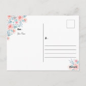 Gouden Lijst Foto's Waterverf bruiloft Dank u Briefkaart (Achterkant)