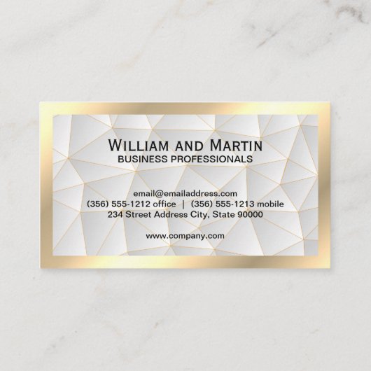 Gouden lijst | Geometrisch | qr barcode Visitekaartje (Achterkant)