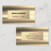 Gouden lijst | Gouden metalen achtergrond Visitekaartje (Voorkant / Achterkant)