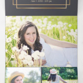 Gouden lijst grijze achtergrond Afstudeerfoto Drieluik Wenskaart (Binnenkant midden)