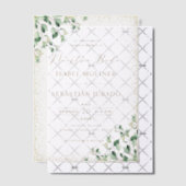 Gouden lijst groen Nuestra Boda Spaans huwelijk Vellum Uitnodigingen (Offset (Uitnodiging))