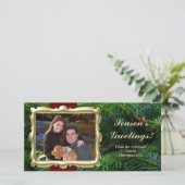 Gouden Lijst Horizontale Kerstkaarten Feestdagenkaart (Staand voorkant)