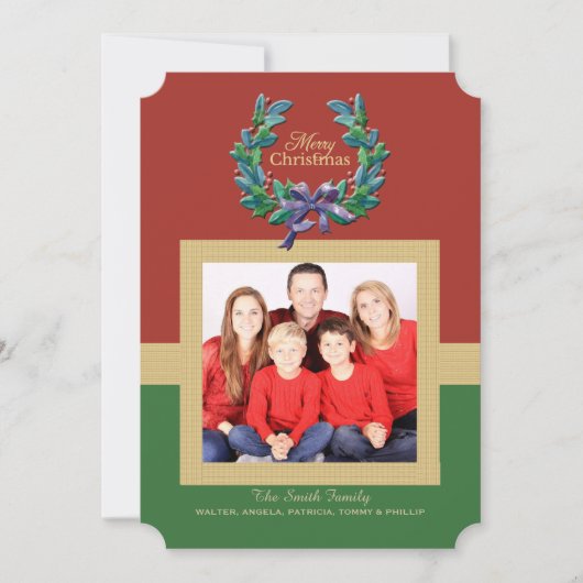 Gouden lijst kerst foto kaart (Voorkant)