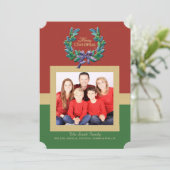 Gouden lijst kerst foto kaart (Staand voorkant)
