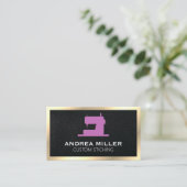 Gouden lijst | Logo van productiemachine voor naai Visitekaartje (Staand voorkant)