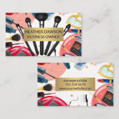 Gouden lijst | Make-up Artist Kwasten Cosmetica Visitekaartje (Voorkant / Achterkant)