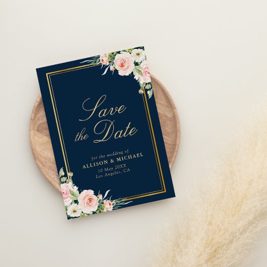 gouden lijst marineslaan bloesem sparen de datumka kaart