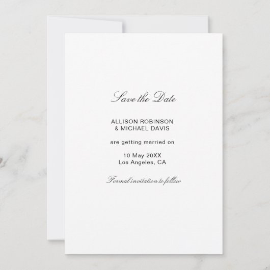 gouden lijst marineslaan bloesem sparen de datumka kaart (Achterkant)