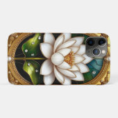 Gouden lijst met bloem- en parelontwerp Case-Mate iPhone case (Achterkant (horizontaal))