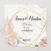 gouden lijst met bloemen kaart (Voorkant / Achterkant)