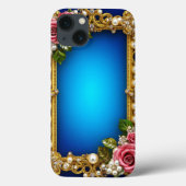 Gouden Lijst met elegante Rozen en parels Case-Mate iPhone Case (Achterkant)