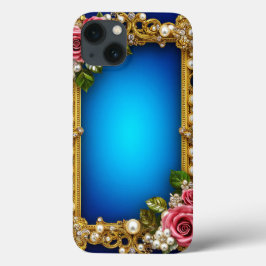 Gouden Lijst met elegante Rozen en parels Case-Mate iPhone Case