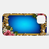 Gouden Lijst met elegante Rozen en parels Case-Mate iPhone Case (Achterkant (horizontaal))