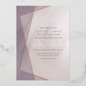 gouden lijst met gemuteerde pellets roos goud folie uitnodiging (Voorkant)