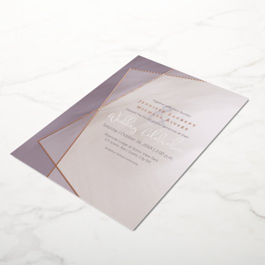 gouden lijst met gemuteerde pellets roos goud folie uitnodiging (Gedraaid)