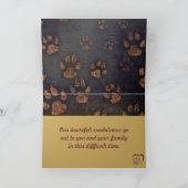 Gouden Lijst met hart en voetafdruk Pet Sympathy Kaart (Binnen)