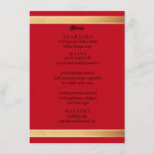 Gouden lijst met rode rozen, gotische bruiloft menu (Voorkant)