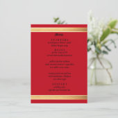 Gouden lijst met rode rozen, gotische bruiloft menu (Staand voorkant)