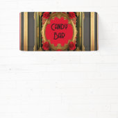 Gouden lijst met rode rozen, gotische stijl bruilo spandoek (Insitu)