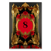Gouden lijst met rode rozen, gotische stijl kaart (Achterkant)