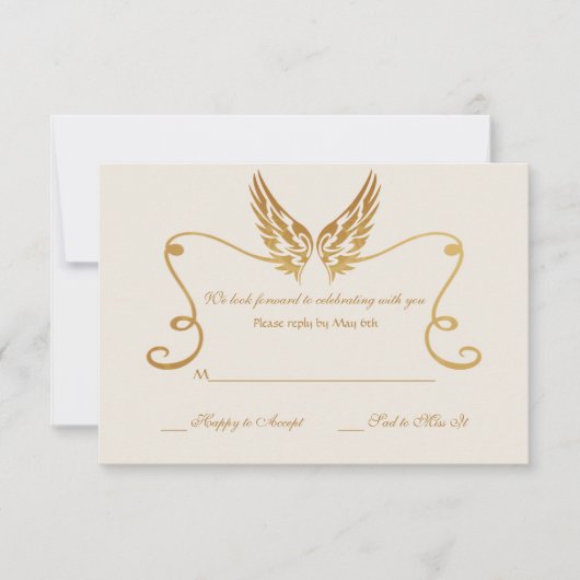 Gouden Lijst met vleugels Response Kaart (Voorkant)