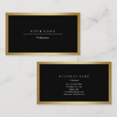 Gouden Lijst Minimal Zwart Metallic Visitekaartje (Voorkant / Achterkant)