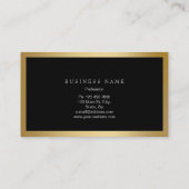 Gouden Lijst Minimal Zwart Metallic Visitekaartje (Achterkant)