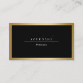 Gouden Lijst Minimal Zwart Metallic Visitekaartje (Voorkant)