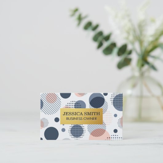 Gouden lijst | Modern abstract patroon Visitekaartje (Staand voorkant)