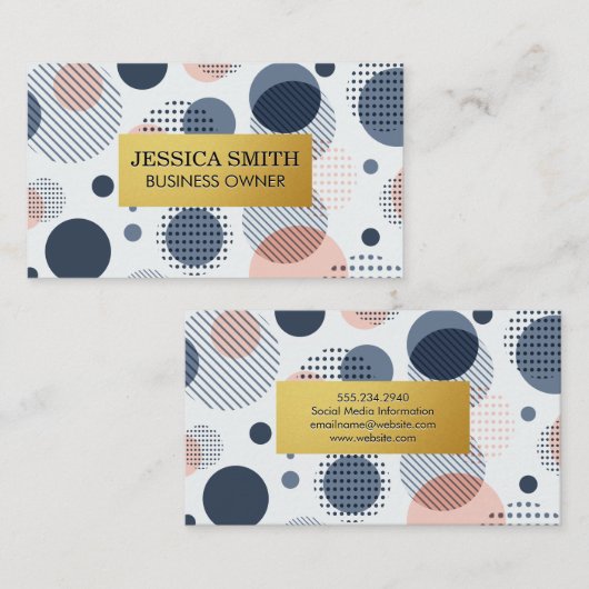 Gouden lijst | Modern abstract patroon Visitekaartje (Voorkant / Achterkant)