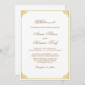 gouden lijst moslim bruiloft Uitnodigingen (Voorkant / Achterkant)