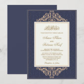 gouden lijst moslim bruiloft Uitnodigingen (Voorkant / Achterkant)