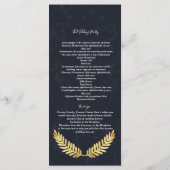 Gouden lijst Navy achter ceremonie Programma Programmakaart (Achterkant)