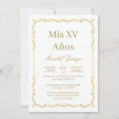 Gouden lijst Quinceanera uitnodiging (Voorkant)