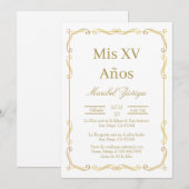 Gouden lijst Quinceanera uitnodiging (Voorkant / Achterkant)