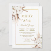 Gouden lijst Quinceanera uitnodiging (Voorkant)