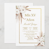 Gouden lijst Quinceanera uitnodiging (Voorkant / Achterkant)