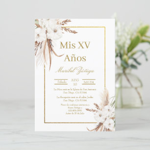 Gouden lijst Quinceanera uitnodiging