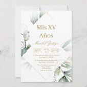 Gouden lijst Quinceanera uitnodiging (Voorkant)