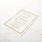 Gouden lijst Quinceanera uitnodiging (Gedraaid)