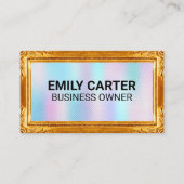 Gouden lijst rand | Holografische gradiënt Visitekaartje (Voorkant)