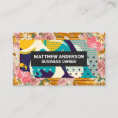 Gouden lijst rand | Moderne kunst bloemen Visitekaartje (Voorkant)