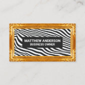 Gouden lijst rand | Strepenpatroon Visitekaartje (Voorkant)
