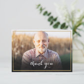 Gouden lijst rouwfoto Elegante script  Bedankkaart (Staand voorkant)