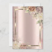 Gouden lijst, Roze Goud Blush Bloemen Pensioen Kaart (Achterkant)