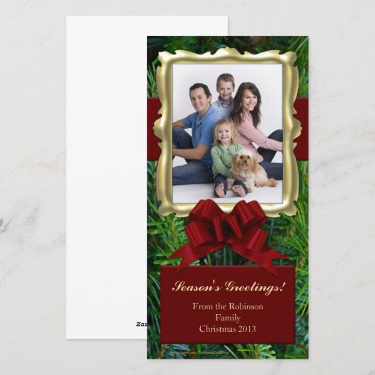 Gouden Lijst Verticale Kerstkaarten Feestdagenkaart (Voorkant / Achterkant)