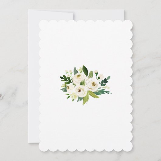 Gouden lijst waterverf Witte Bloesem Bloemige Doop Kaart (Achterkant)